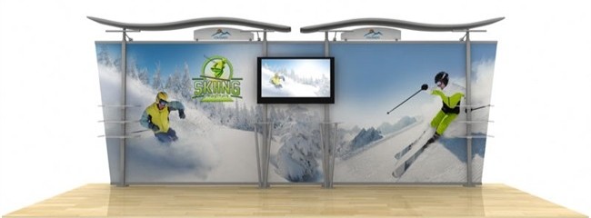 20' Hybrid Monitor Display w/ Tapered Fabric Sides