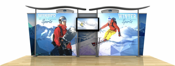 20' Hybrid Backlit Display w/ Wave Top & Tapered Fabric Sides