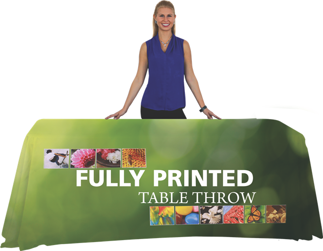 6' Fully Printed Table Throw Open Back