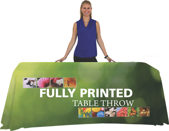 6' Fully Printed Table Throw Open Back