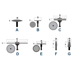 Diamond Wheels & Points, 3/32" Shank