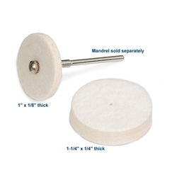 Soft Felt Wheels, 1" & 1-1/4" (Pkg. of 12)