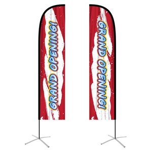 Large feather flag double-sided graphic