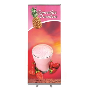 Economy banner stand with vinyl graphic