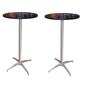 Set of Two Custom Round Trade Show Tables with Case