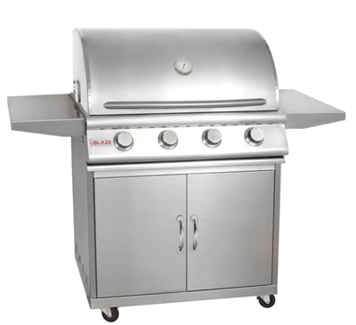 Blaze 4 Burner Stainless Grill with Cart