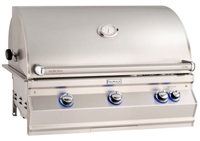 Fire Magic Aurora 30" Built-in Outdoor Grill, Analog Thermometer, Rotisserie Kit with Infrared Burner