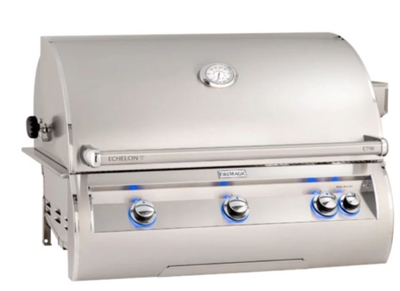 Fire Magic Echelon Diamond 36" Built-In Grill, Analog Thermometer, Infrared Burner on Left Side, No Window