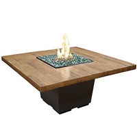 American Fyre Designs Reclaimed Wood Cosmopolitan Square Dining Firetable