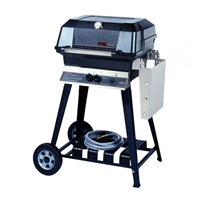 MHP JNR Natural Gas Grill With Stainless Steel Shelf And Stainless Steel Grids On Cart