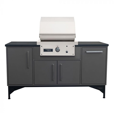 TEC Patio FR 26" Freestanding Grill on Mid-Century Modern Island (66")