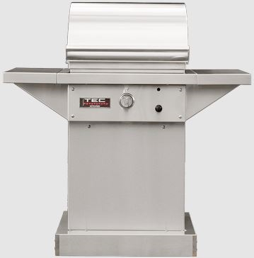 TEC Sterling Patio FR 26" Freestanding Grill on Stainless Steel Pedestal with Side Shelves