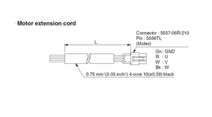 DV0P13805...MOTOR EXTENSION CORD FOR SPEED CONTROLLERS, LENGTH 5 METERS