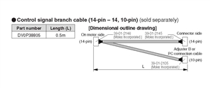 DV0P38805...T-SHAPE CABLE, LENGTH 0.5 METER (14 TO 14 & 10 PINS)