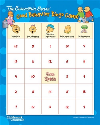 Got Special KIDS|Berenstain Bears Good Behavior Bingo Game Set with 16 Cards