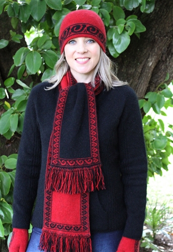 Lothlorian - Koru scarf - red/black