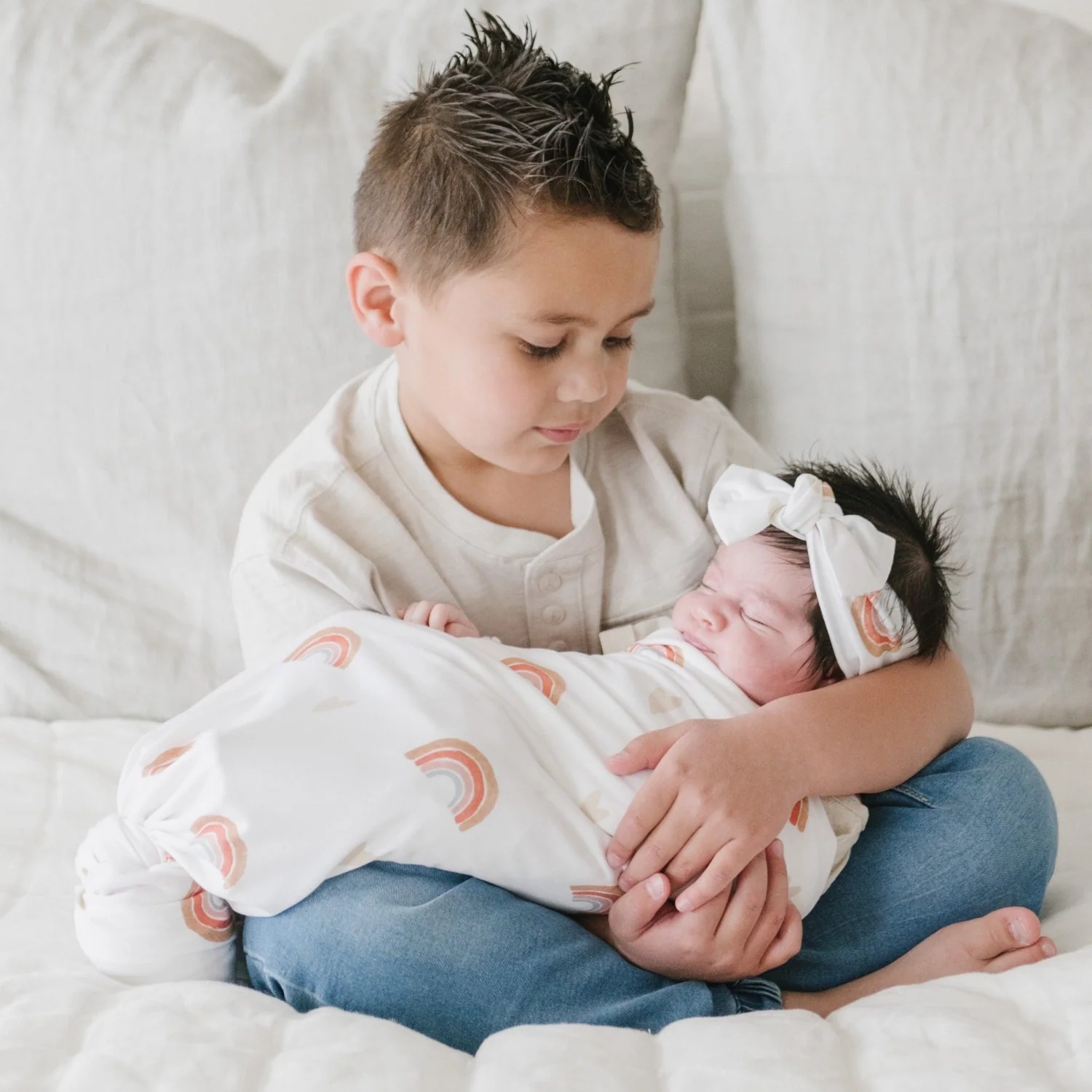 Stretchy Swaddle, Hat & Bow