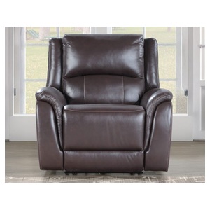 Alexandria Leather Power Recliner, Chocolate