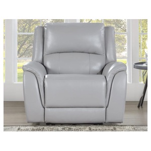 Alexandria Leather Power Recliner, Stone
