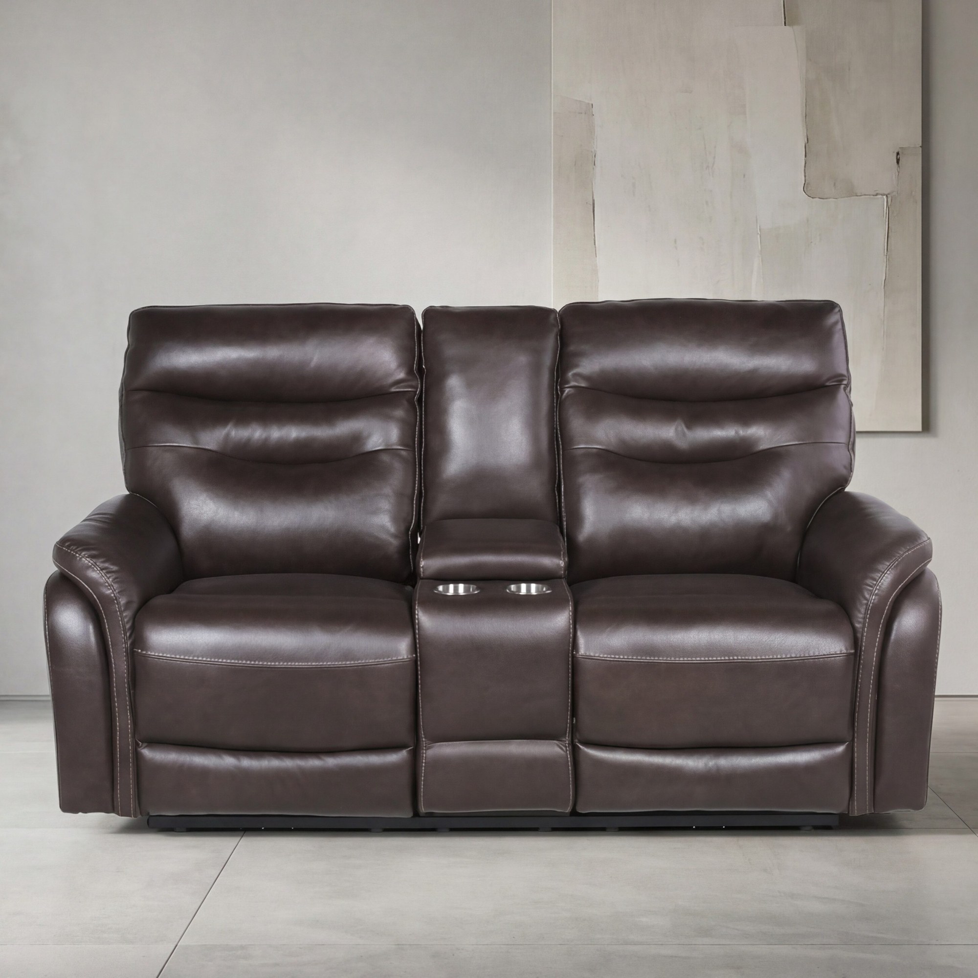 Fortuna Leather Power Console Loveseat