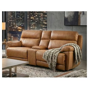 Gatlin Leather Dual-Power 3-Piece Reclining Console Loveseat