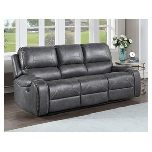Keily Sofa, Manual Reclining, Drop-Down Console, Grey