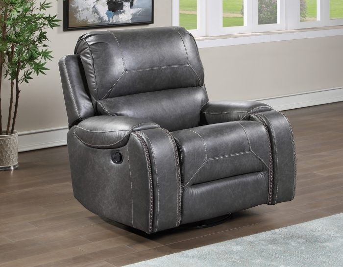 Keily Recliner, Manual Swivel, Glider, Grey