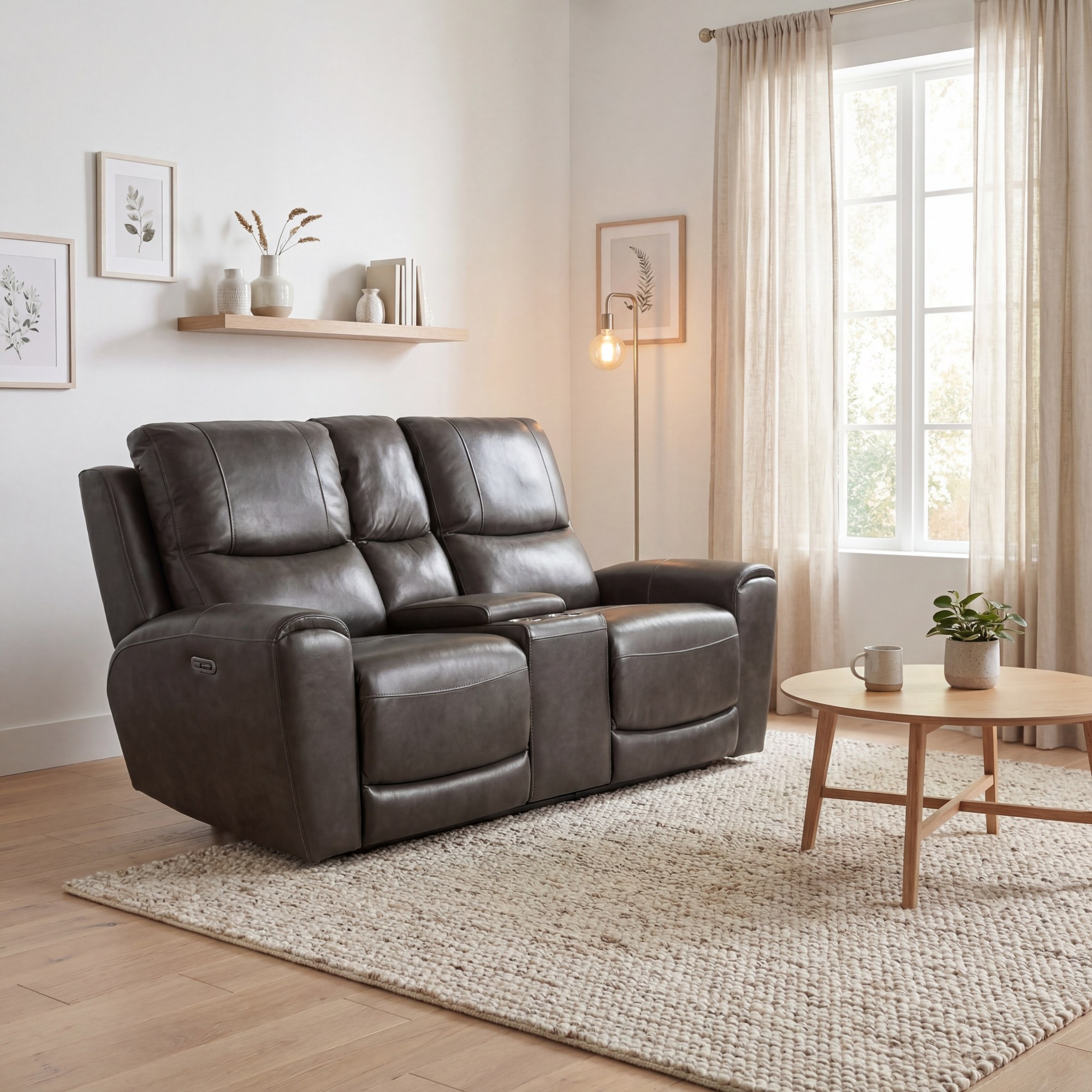Laurel Leather Power Loveseat