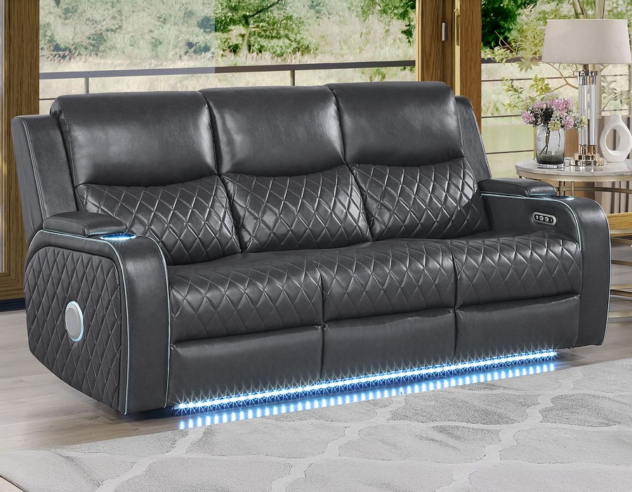 Luna Charcoal Power Reclining Sofa