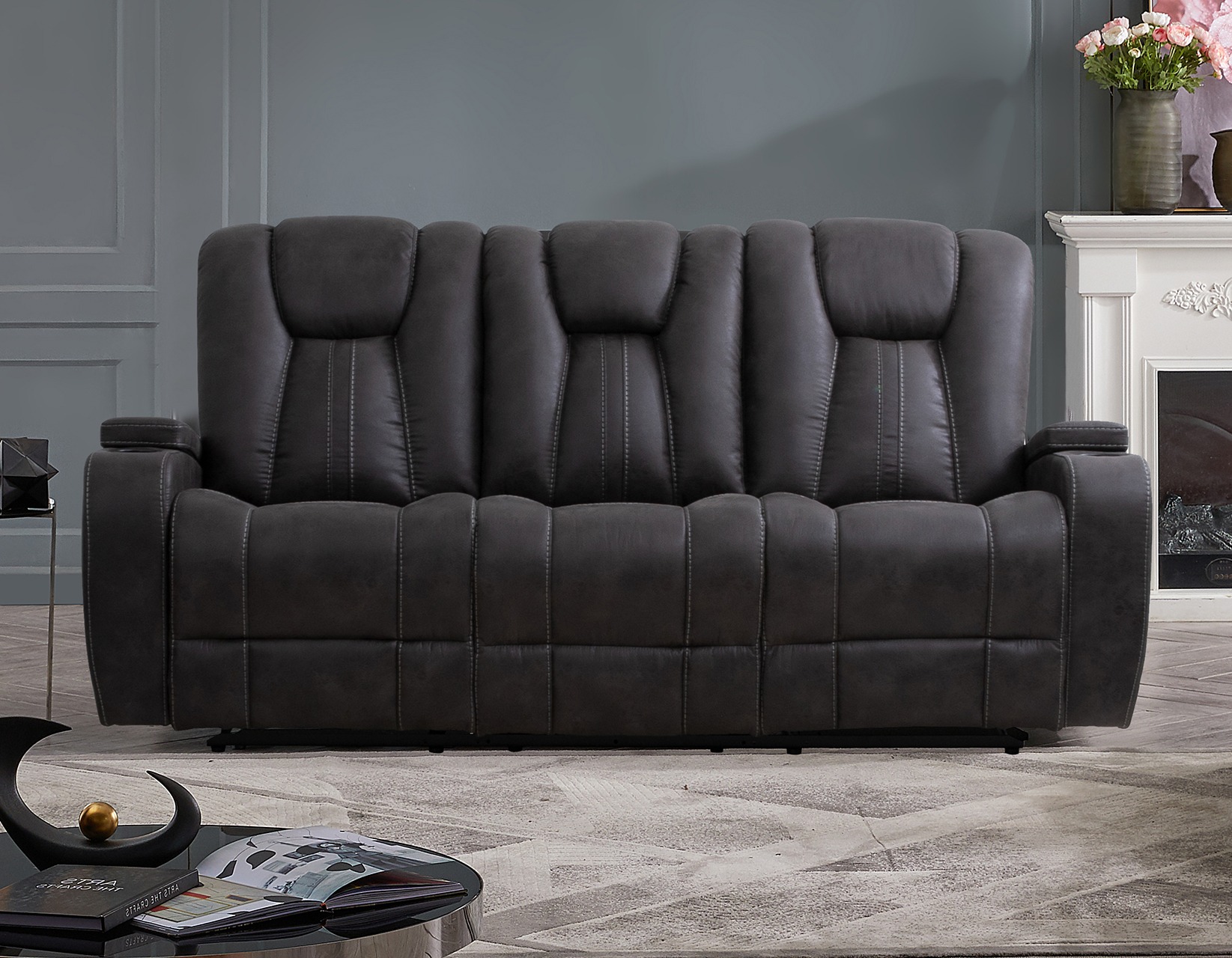 Marlow Charcoal Manual Reclining Sofa