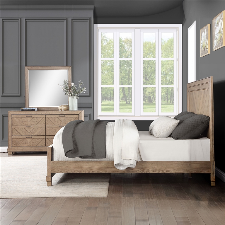 Montana Queen Bed + Dresser/Mirror, Sand
