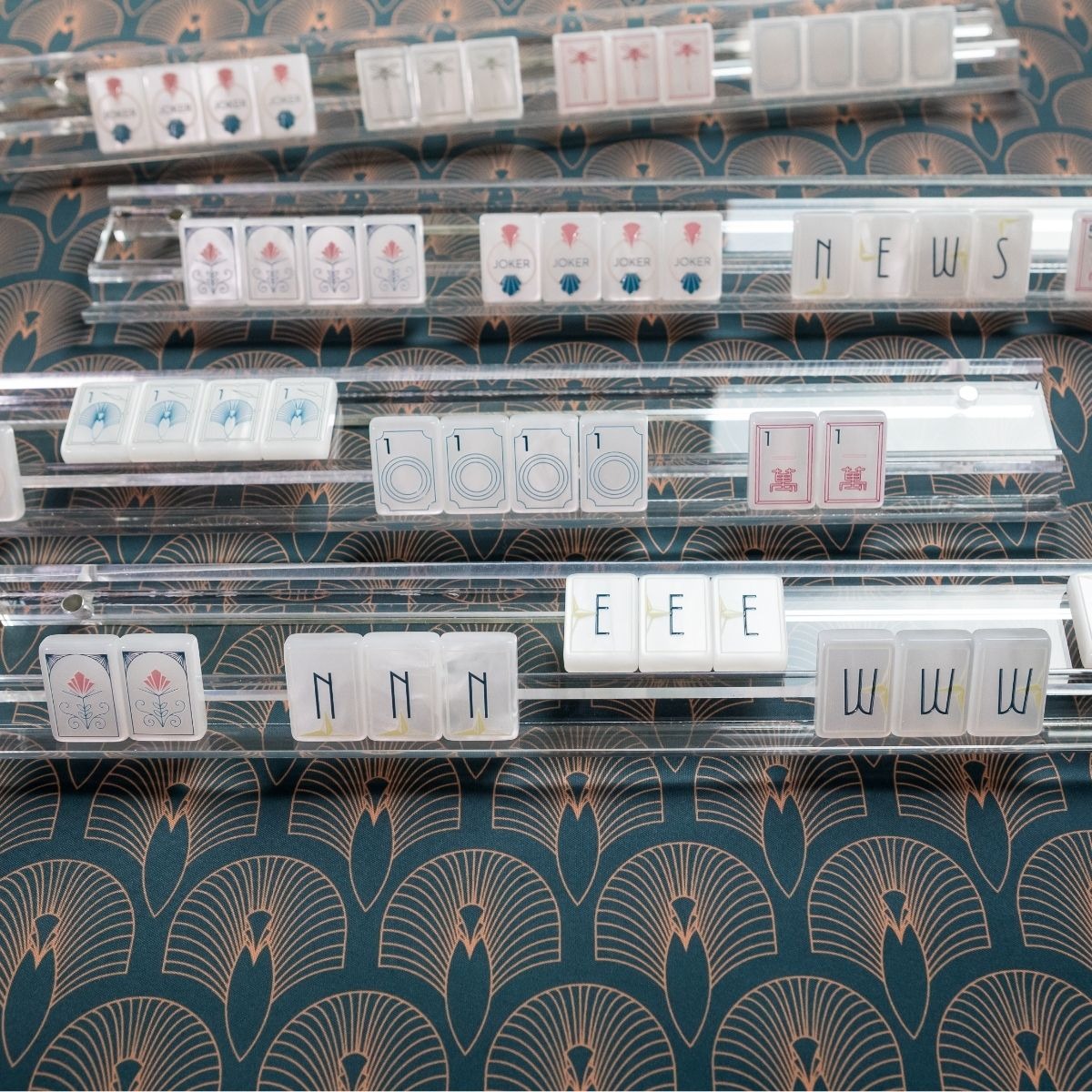 Deco Deep & Gold Double-Sided Mahjong Mat