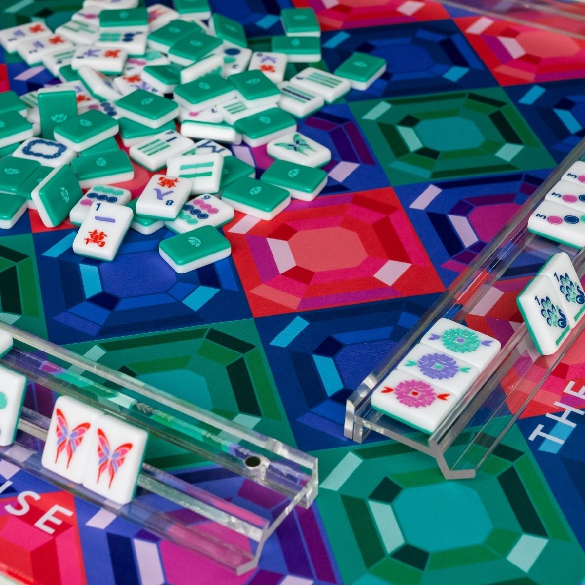 Emerald Gem Double-Sided Mahjong Mat