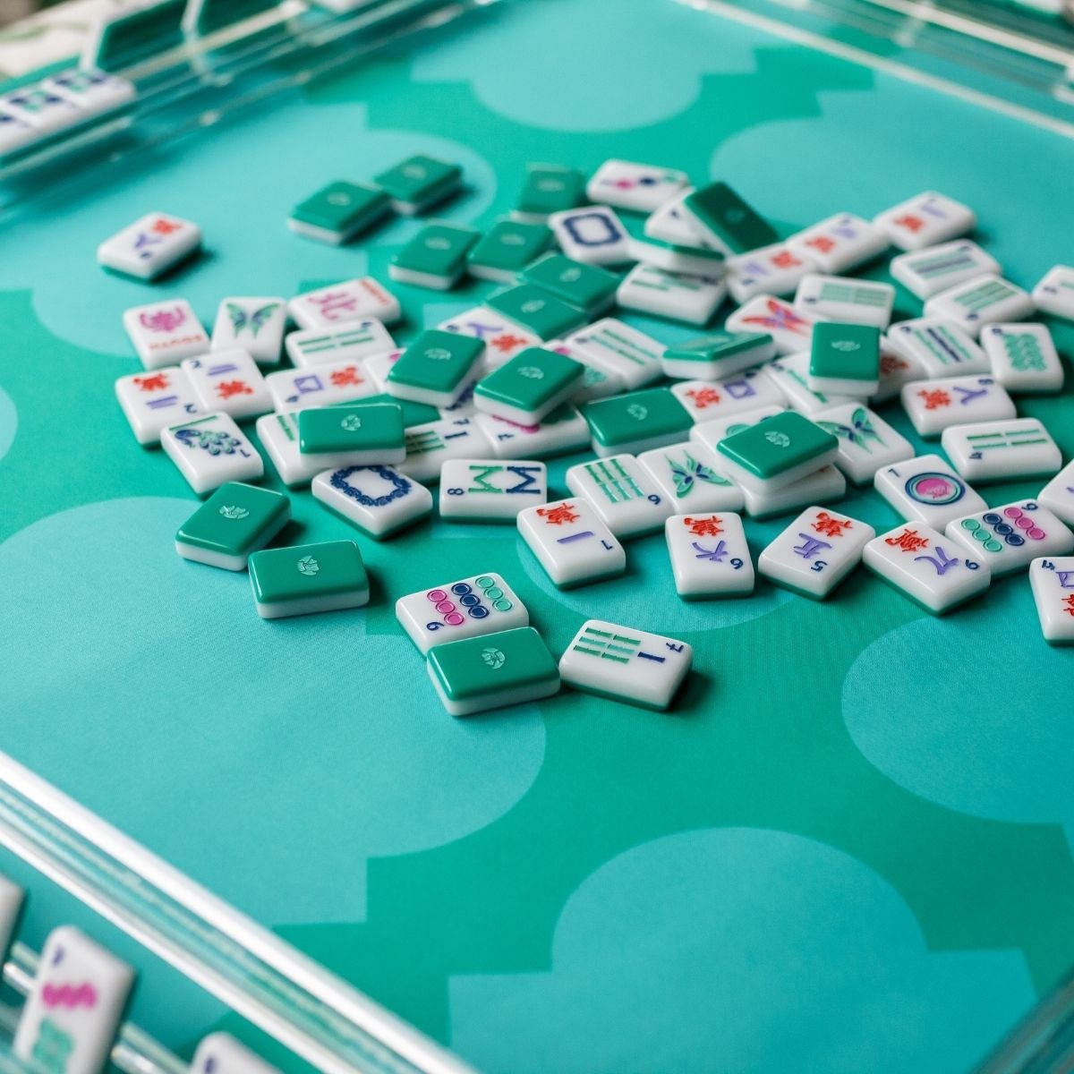 Emerald Table Double-Sided Mahjong Mat