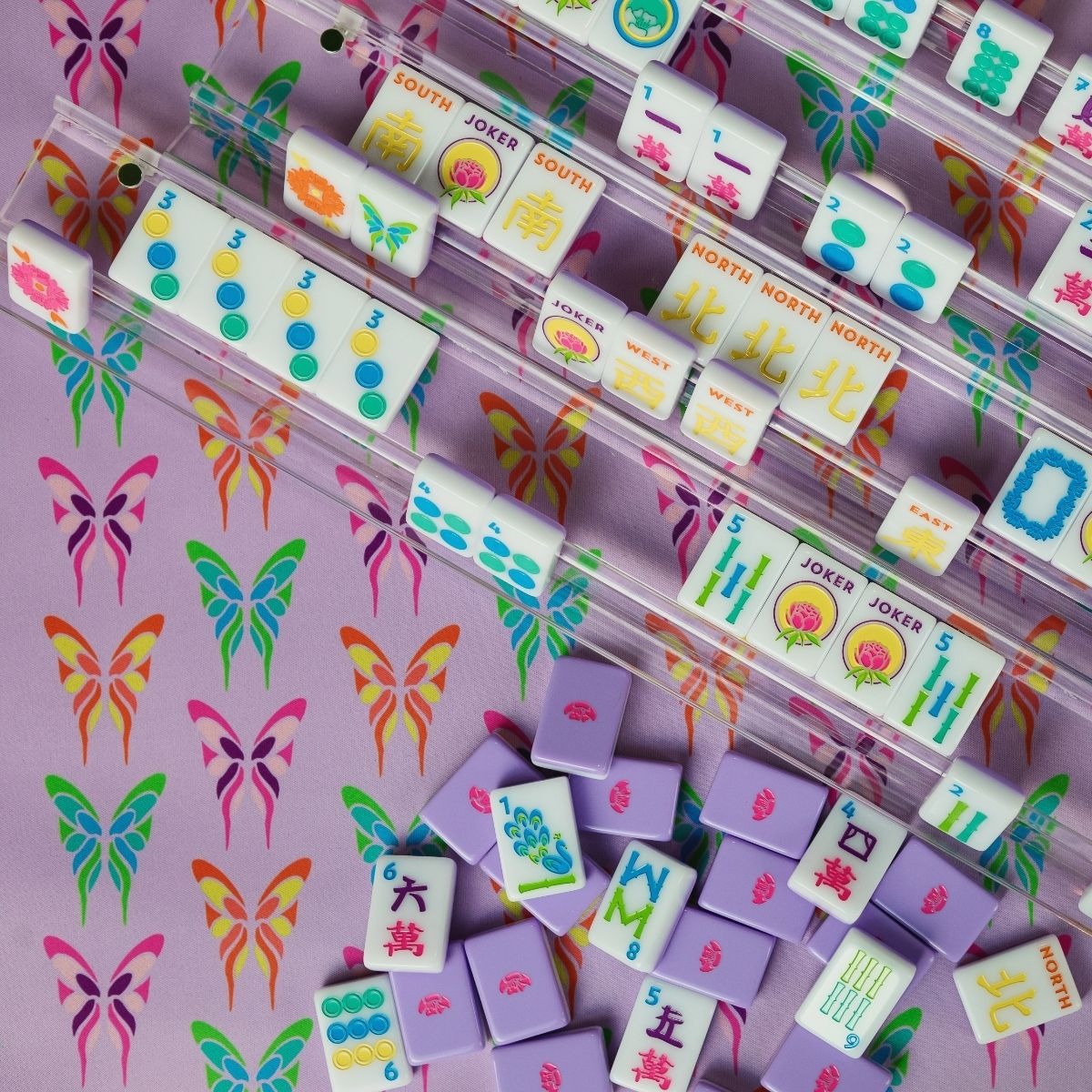 Lilac Garden Double-Sided Mahjong Mat