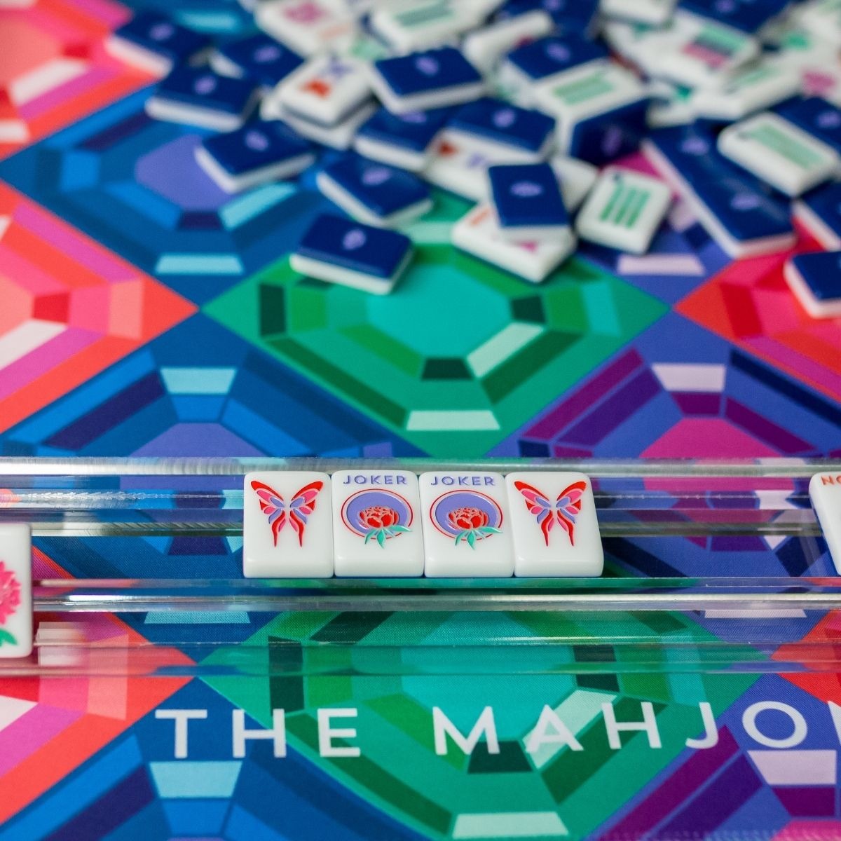 Sapphire Gem Double-Sided Mahjong Mat