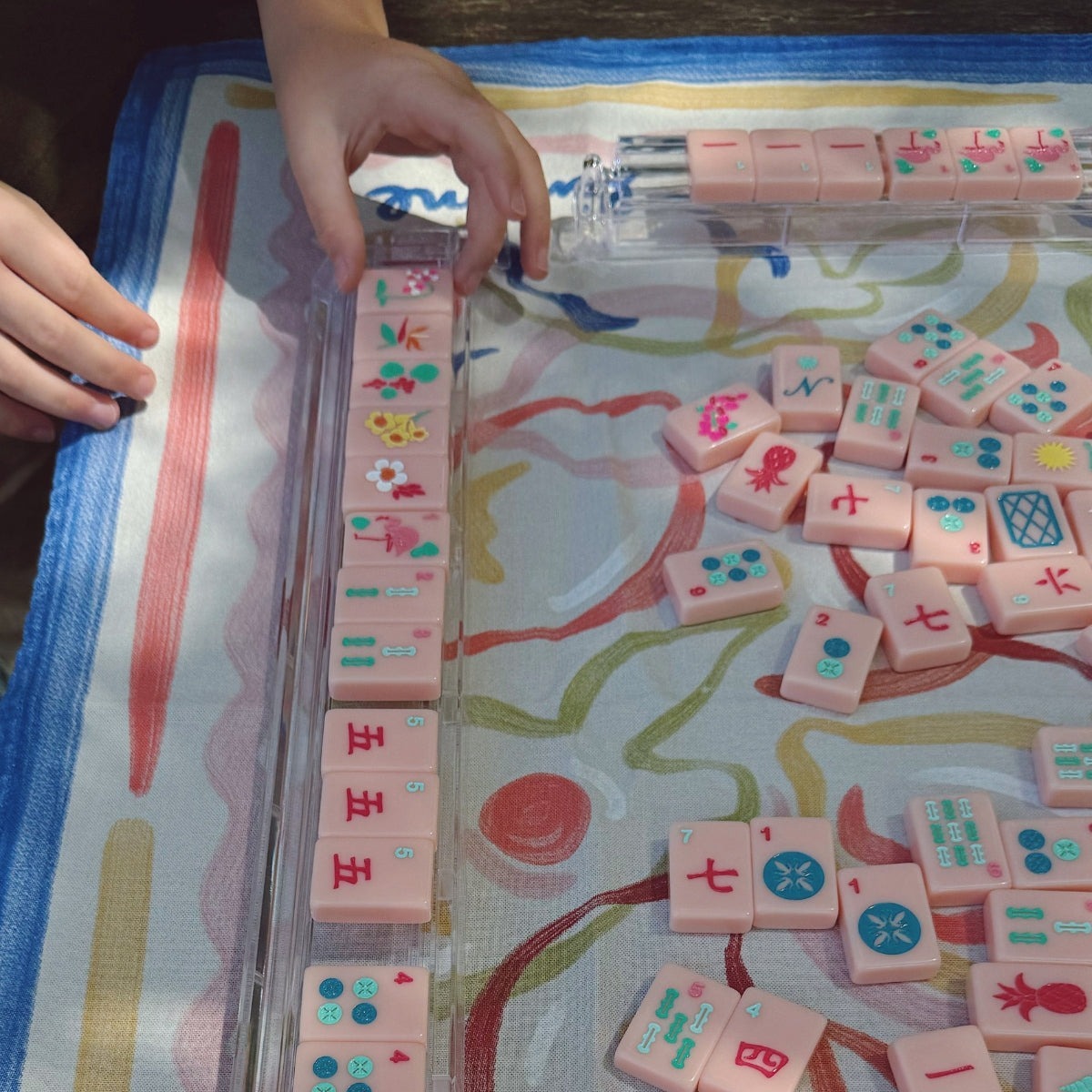 Pink Island Mahjong Tiles