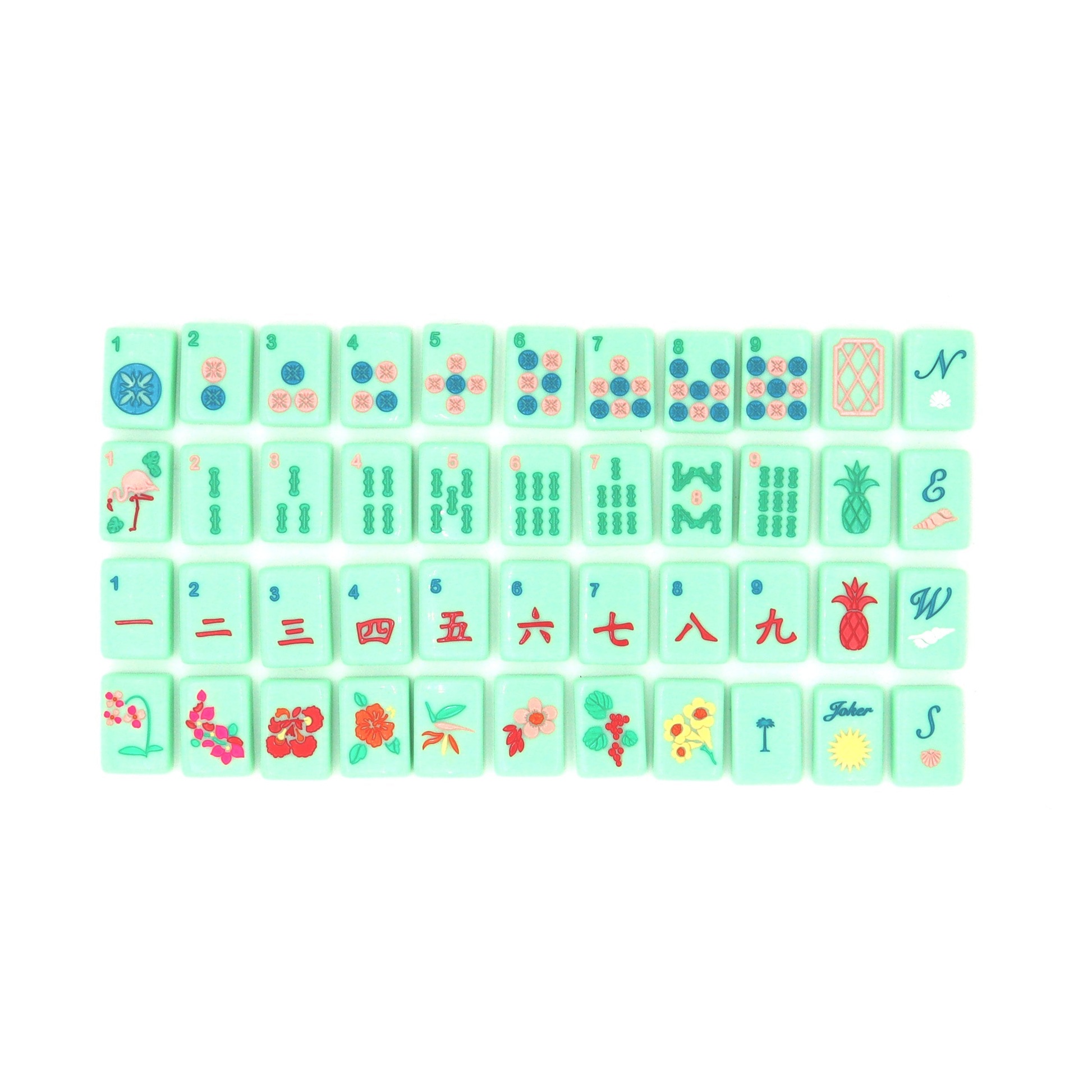 Island Travel Mahjong Tiles - Green