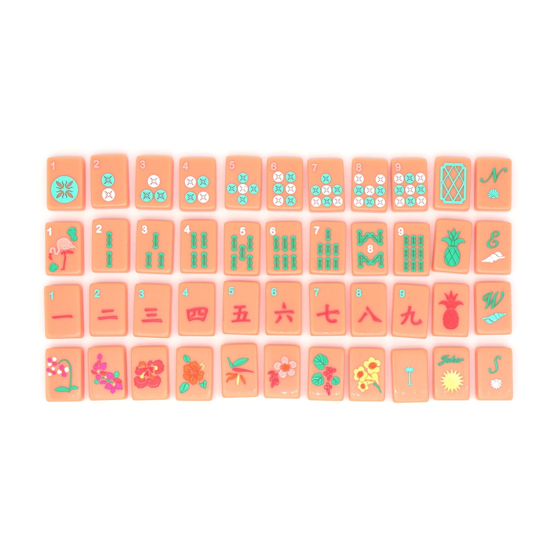 Island Travel Mahjong Tiles - Salmon