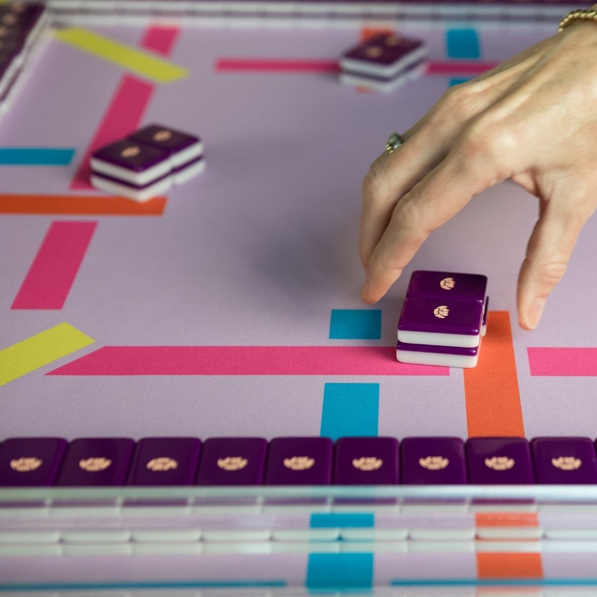 Plum Trellis Double-Sided Travel Mahjong Mat