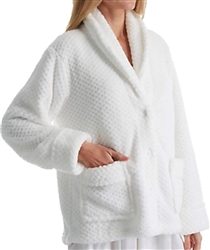 Honeycomb Fleece Bed Jacket - White