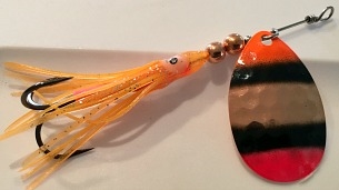 Size 5 B-10 Series Spinner/Copper w/Orange/Black & Red  AKA "Judge" Orange Skirt