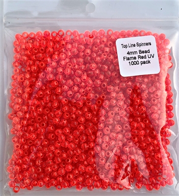4mm Bead/Fluorescent Flame Red UV/1000 pack