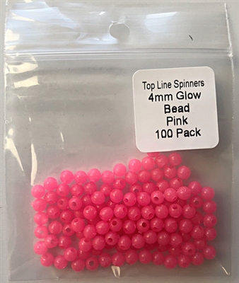 4mm Bead/Glow Pink/100 pack