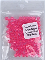 Size 5mm Round Bead/Clear Hot Pink UV/100 Pack