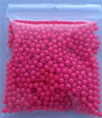 Size 5mm Round Bead/Fluorescent Hot Pink UV/1000 Pack