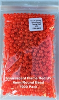 Size 6mm Round Bead/Fluorescent Red/1000 Pack