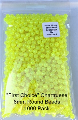 6mm Chartruese UV Bead/1000 Pack