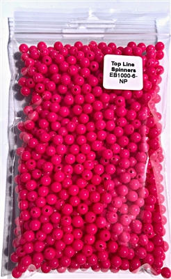 Size 6mm Round Bead/Opaque Neon Pink UV/1000 Pack