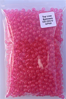 Size 6mm Round Bead/Clear Hot Pink UV/1000 Pack